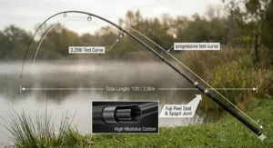 A graphic showing the tip flex and 3.5lb test curve rating of a 13ft carp rod.
