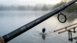 Detail shot of the blank showing a 5.5lb test curve rating, typical for the best spod rods.