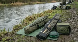 Affordable entry level nylon fishing umbrella under fifty pounds, perfect for occasional pleasure angling in the UK
