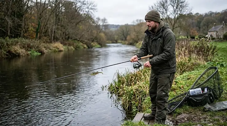 Professional studio shot of the best pike lure rod for UK predator fishing, featuring high-quality cork handle and Fuji guides. Best Pike Lure Rod