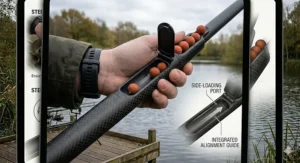 A side-loading boilie stick, showing how to load the bait without it splitting.