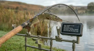 An entry-level pike angling rod and a premium specimen pike rod displayed together to highlight differences in blank finish and components.