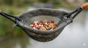 Comparison of small and large catapult pouches for different bait types.