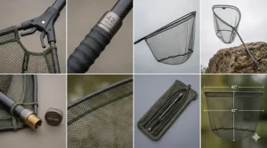 Close-up of a robust, injection-moulded spreader block connecting the 42-inch net arms.