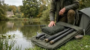 A slim, lightweight carbon composite handle being held comfortably by an angler.