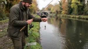 Graphic demonstrating the countdown method to reach target depth with an inline spinner for pike.