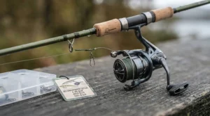 Recommended fishing rod and reel setup for effectively retrieving large pike lures.