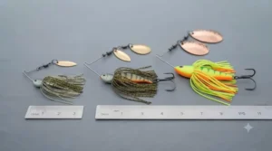 Size comparison of spinnerbaits for targeting jack or specimen pike.