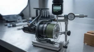 Detail shot of the high-quality, corrosion-resistant body of a modern Baitrunner reel for freshwater use.