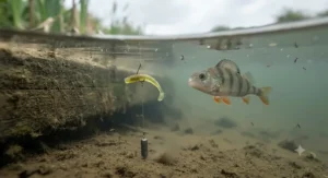 Typical urban UK canal swim where drop shotting for specimen perch is highly effective.