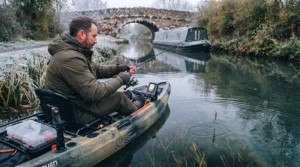 A typical urban canal towpath in the UK, an ideal venue for vertical jigging and flicking micro jigs near bridge pillars and lock gates.