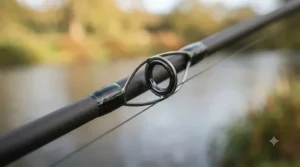 Double-legged SIC line guides on a budget-friendly barbel rod, ensuring smooth line flow when using heavy monofilament or braid.