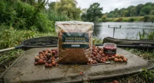 River-specific groundbait mix for feeder fishing packaged for under £20.