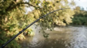 A 1.75lb test curve barbel rod under a progressive fighting curve, showing power in the butt section for fast river currents.