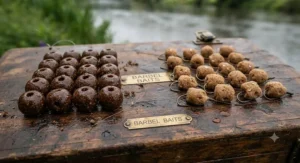 Comparison of pre-drilled hard pellets and soft expander hook baits used by UK match and specimen anglers.