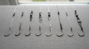 A top rated sea fishing rigs review display featuring various options from value beach fishing rig sets.